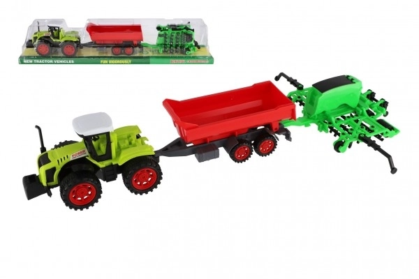 Traktor med trailer og porte