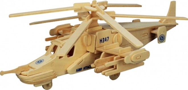 Træ 3D-puslespil helikopter