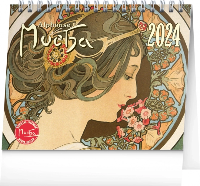 Bordkalender Alfons Mucha 2024, 16,5 × 13 cm