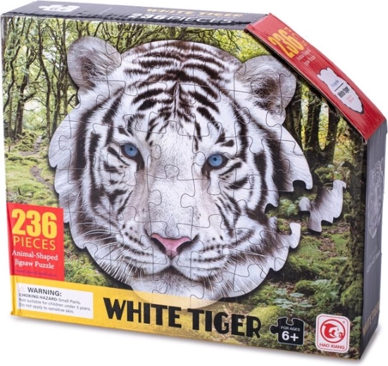 Konturpuzzle hvid tiger 236 brikker