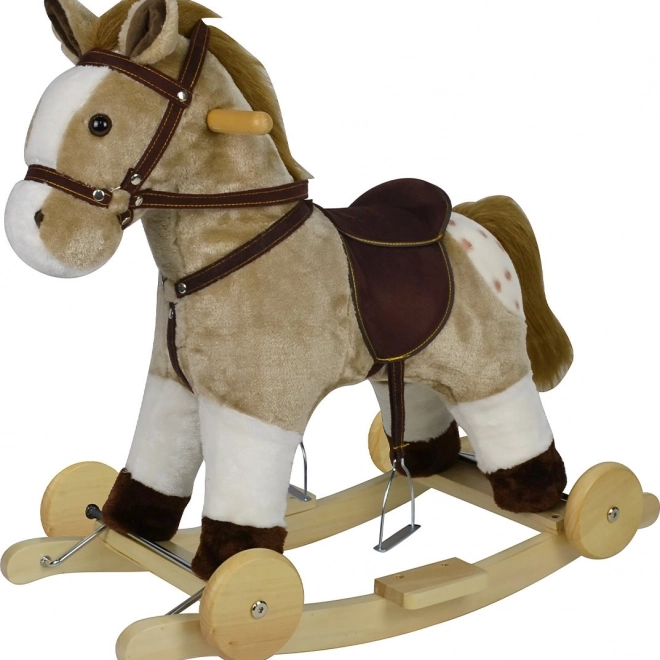 Gyngende hest Chipolino på hjul beige