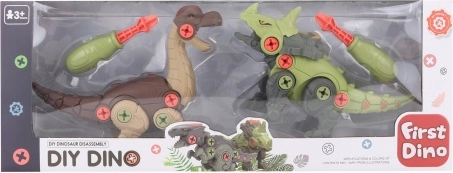 Skruedrevne dinosaurer til børn 2 stk. med skruetrækker