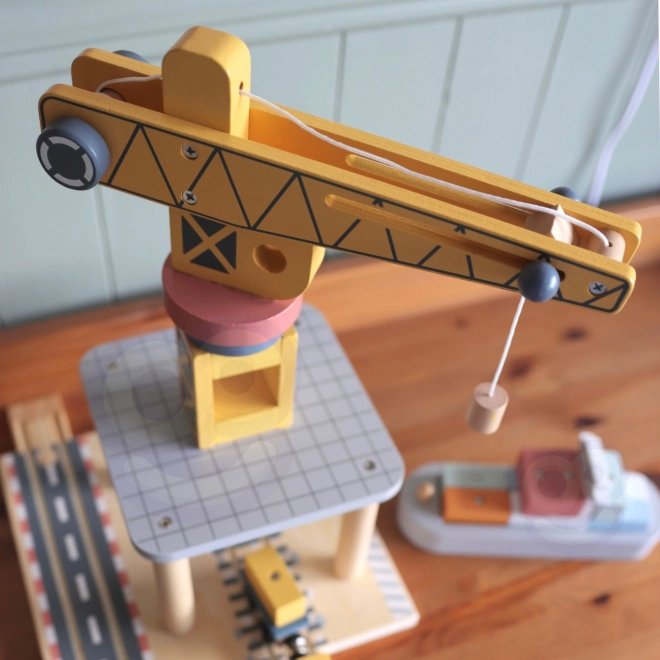 Tooky Toy Sæt Træ Havnekraan