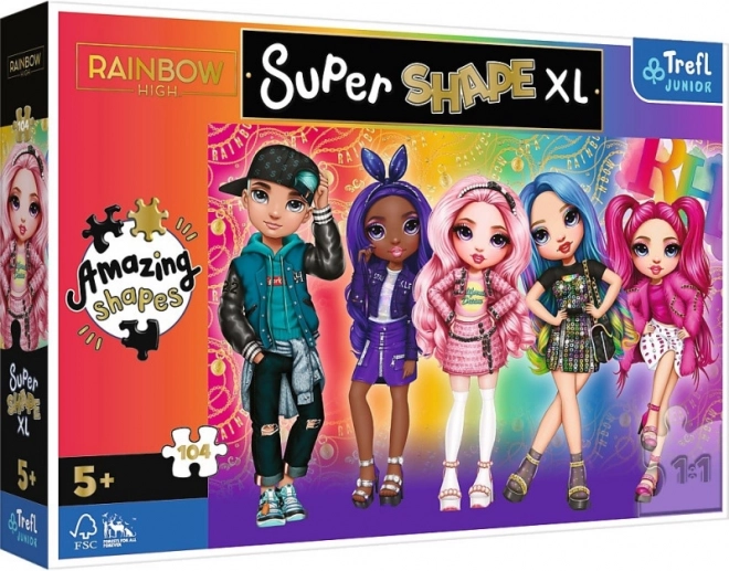 Puzzle XL Super Shape 104 brikker RAINBOW HIGH