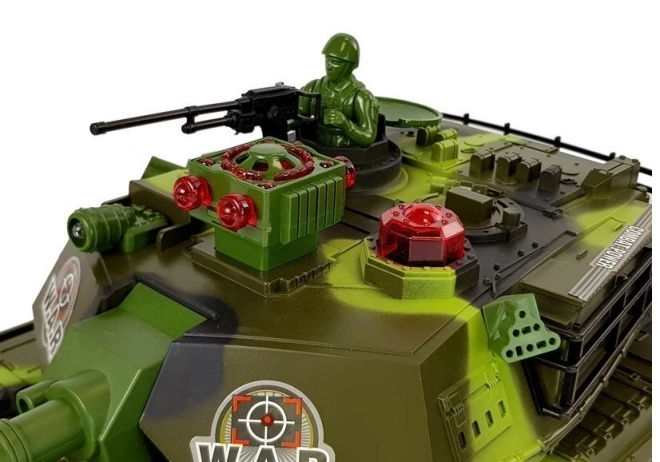 Stor R/C 2,4 GHz fjernstyret tank Lys Lyd Skydning Grøn