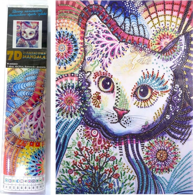 Diamantmaling 7D – katteblik 30 × 40 cm