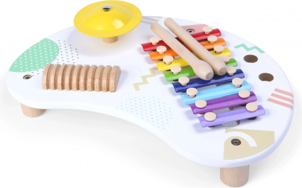 Træmusikbord med bækken og xylofon til børn 18+ måneder ECOTOYS