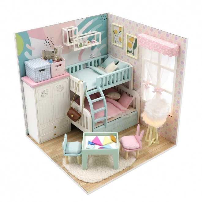 Nitten miniatur hus hyggeligt børneværelse