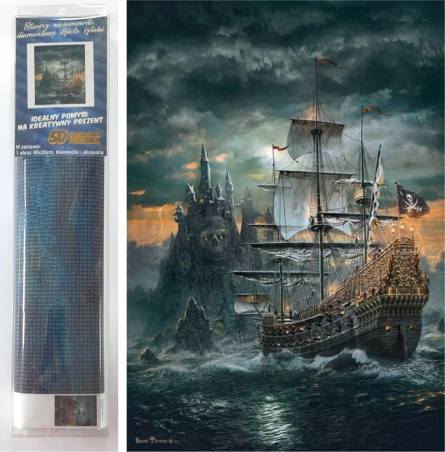 Diamantmaleri Piratskib 30 × 40 cm