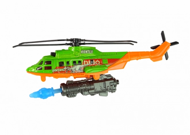 Sæt med køretøjer Helicopter Dinosaurer 8 dele Farverige