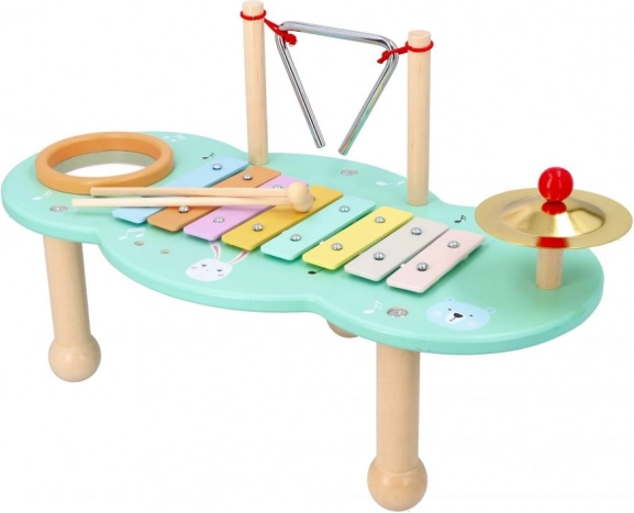 Børnemusikbord med xylofon, triangel og bækken