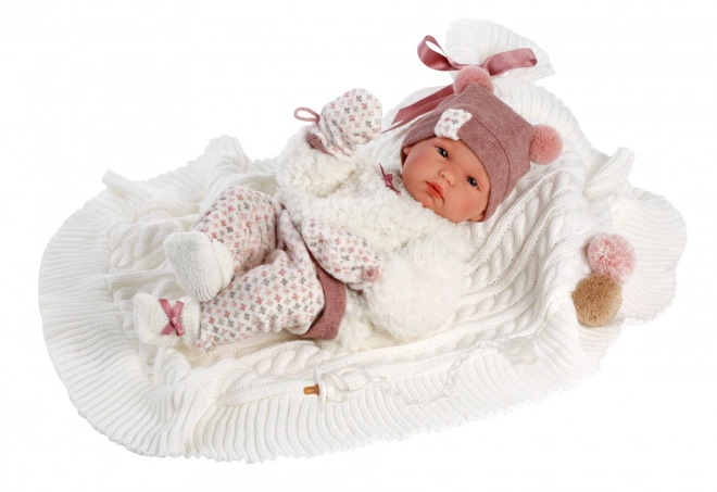 Llorens 63576 NEW BORN HOLČIČKA - realistisk dukke baby med helvinylkrop - 35 cm