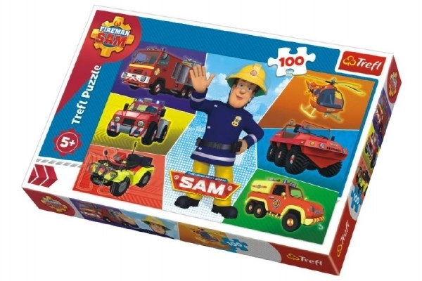 Puslespil Brandmand Sam 100 brikker 41x27,5cm i kassen 29x19x4cm