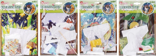 Kreativsæt med stander – mix af motiver 17,5 × 26 cm