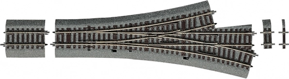 Roco Line trevejsspor asymmetrisk sporskifte med ballast