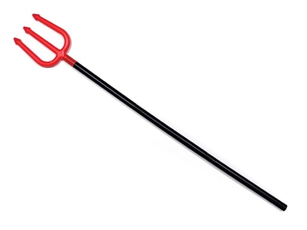 Djævlesammenfoldelig plastik 110 cm på kort 17x41 cm karneval