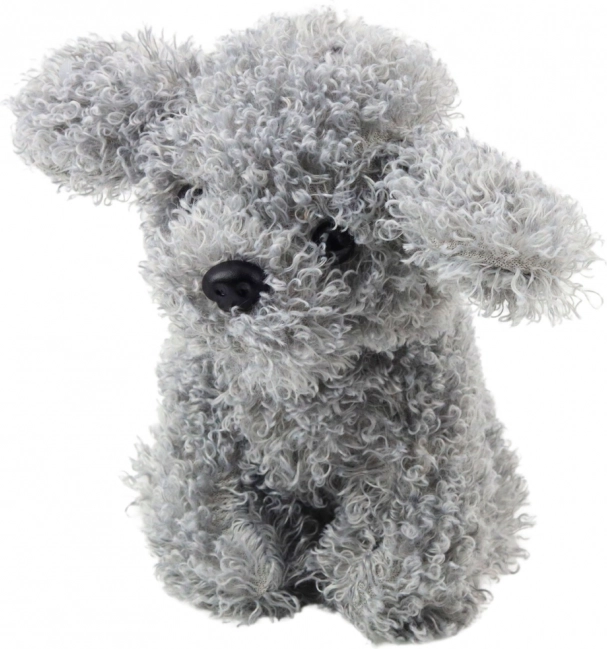 Plys puddel miniature grå 20 cm