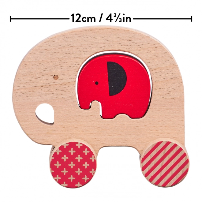 Petit Collage Elefant og elefantungen på hjul
