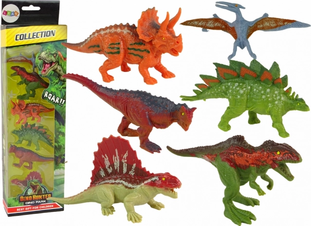 Sæt med dinosaurfigurer 6 stk Farverige