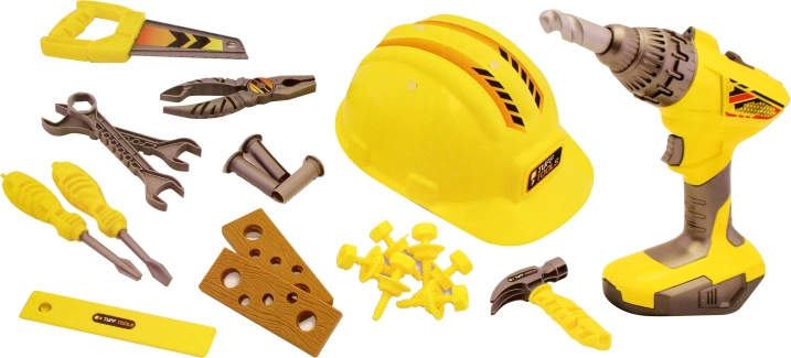 Børneværktøjssæt med hjelm Tuff Tools