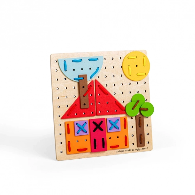 Bigjigs Toys Træ Snørespil Geometriske former
