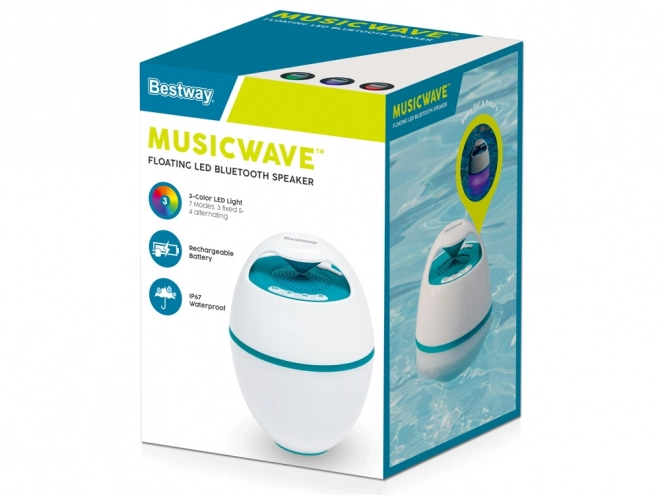 Bærbar flydende højttaler Bestway MusicWave™ med Bluetooth og LED-lys