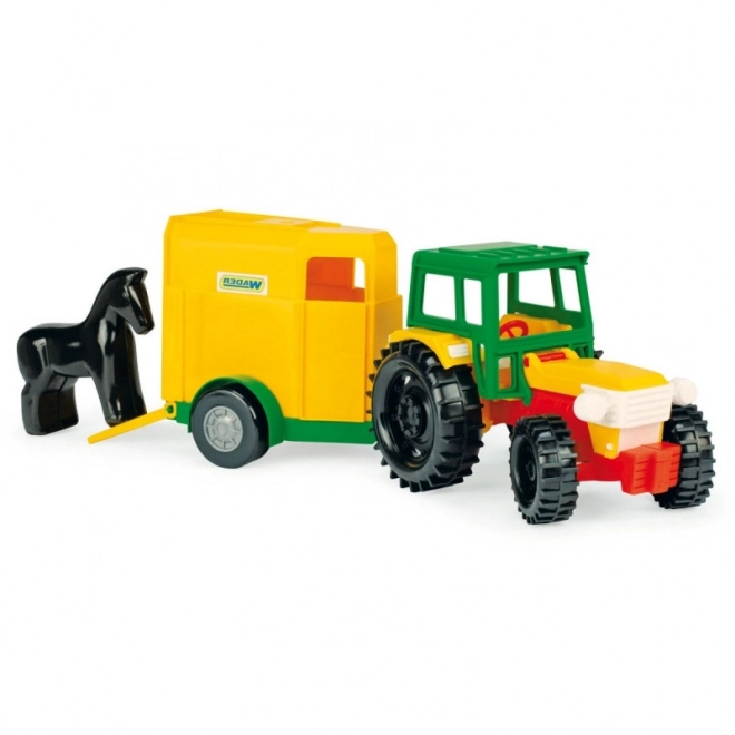 Traktor med hesteanhænger