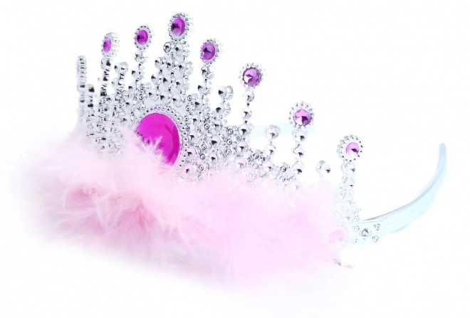 Krone med fjer til prinsesse