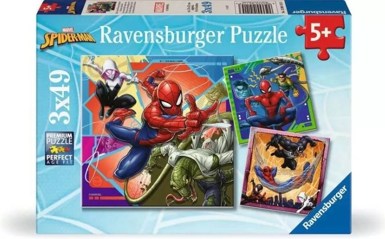 Puslespil 3x49 brikker SPIDERMAN