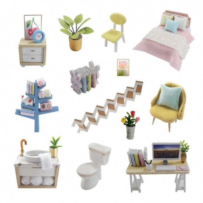Ni miniature hus Huset for stille stunder