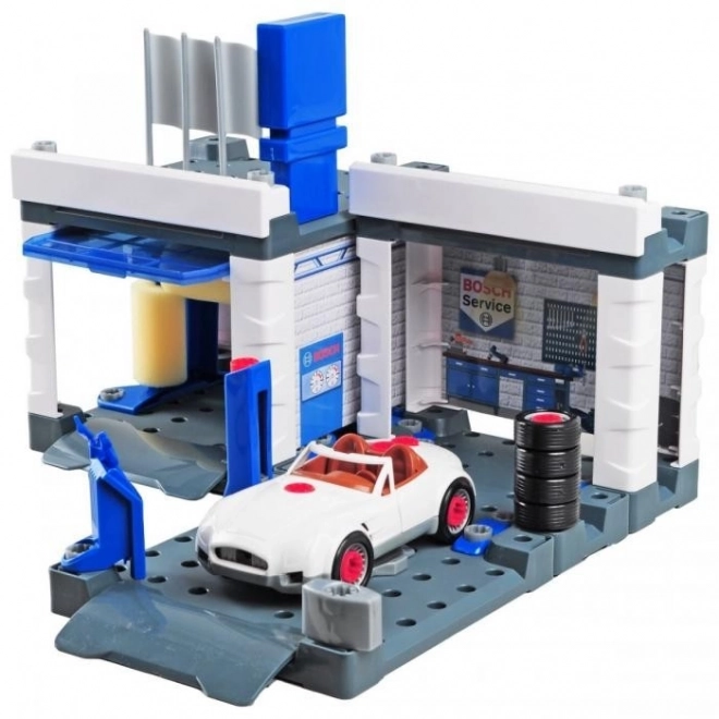 KLEIN Service station Garage BOSCH med bil
