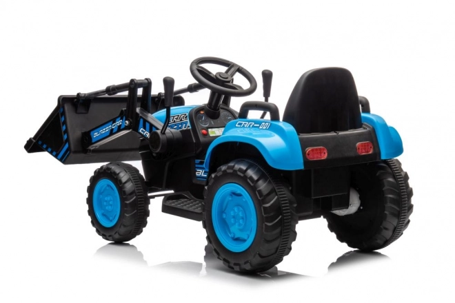 Elektrisk børnetraktor med skovl blå
