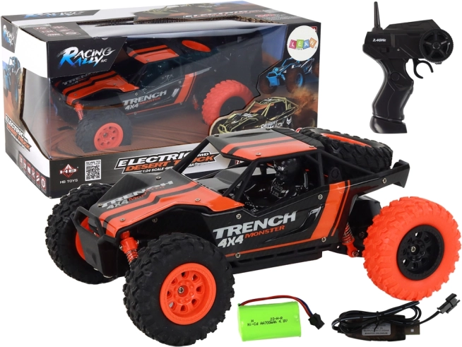 RC terrængående bil 1:24 med 4x4 – orange
