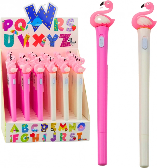 Lysende Flamingo Lyserødt Penne Blåt Blæk 0,7mm