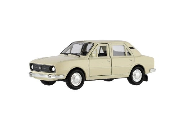 Auto Welly Škoda 105L metal/plast 11cm 1:34-39 på fri hjul 4 farver i æske 15x7x7cm