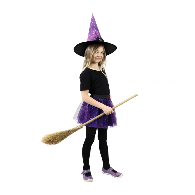 Børne troldmandskostume med tutu nederdel og hat
