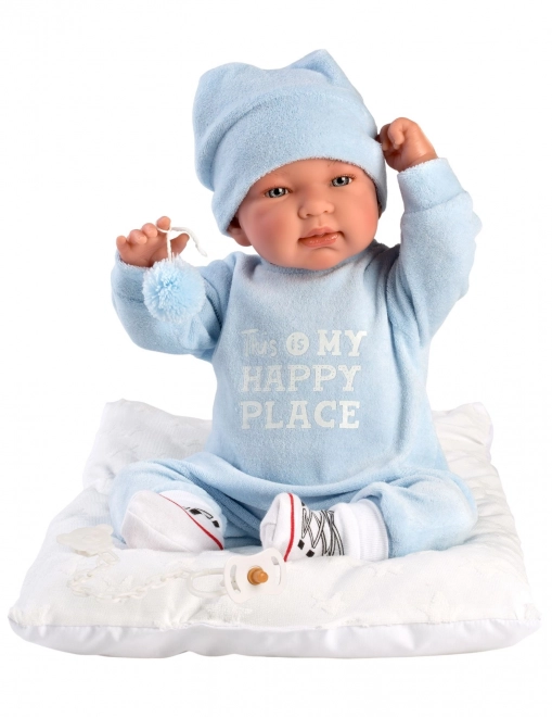Realistisk babydukke med lyde og blødt krop 44 cm