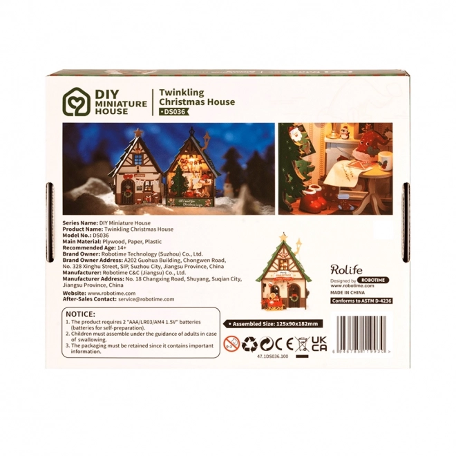 Miniature julehus der lyser