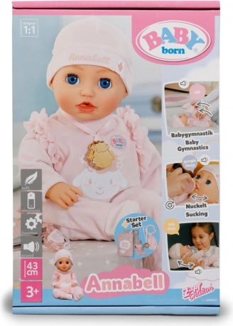 Dukke BABY born Annabell 43 cm med elektroniske funktioner