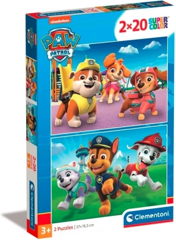 Puslespil 2×20 brikker Paw Patrol