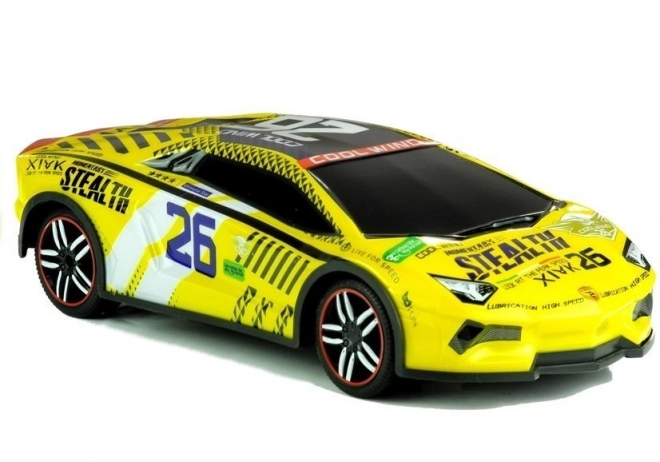Fjernbetjent sportsvogn Pilot R/C Gul