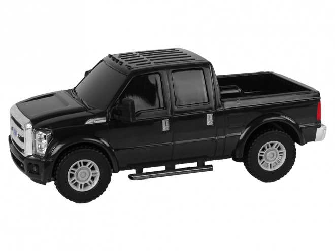 Sort Pickup Ford F-350 med Friktionsdrev 1:28