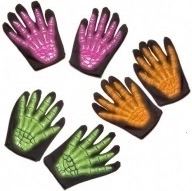 Lysende skelet-handsker