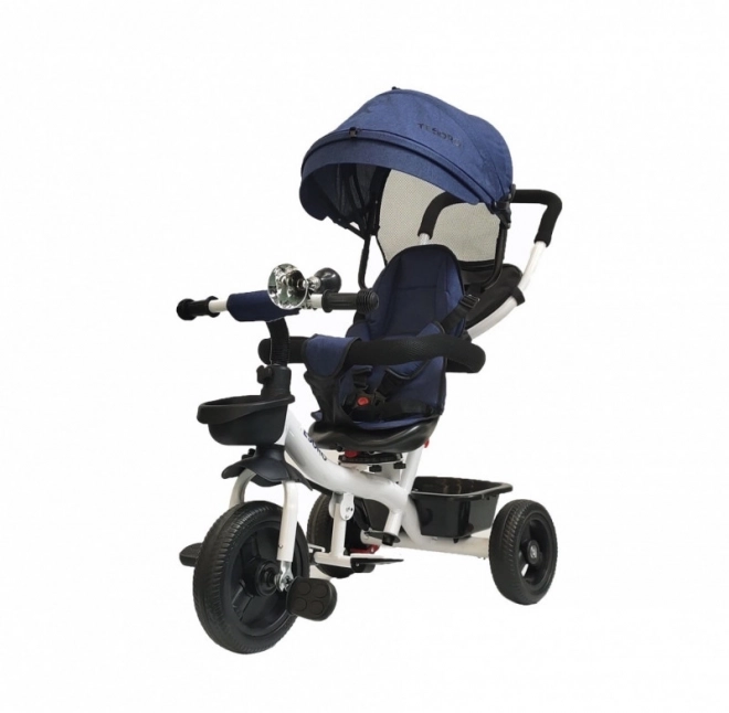 Roterende trehjulet cykel 360 BT-13 Hvid ramme - mørkeblå