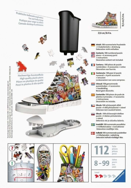RAVENSBURGER 3D puslespil Sko Emoji 108 brikker