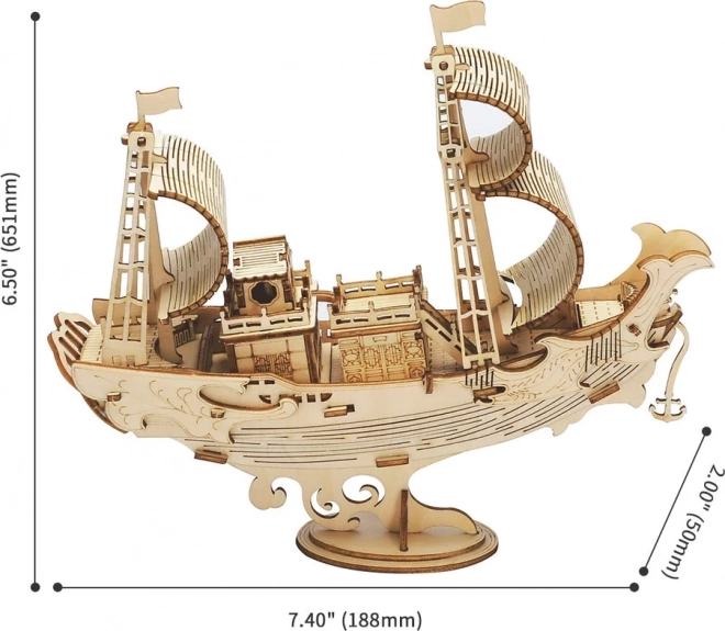 Japansk diplomatisk skib - 3D træmodel - dekoration
