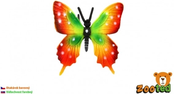 Plastisk dekorativ sommerfugl Papilio, farverig, 6 cm