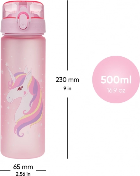 Tritan-drikkeflaske med Enhjørning 500 ml
