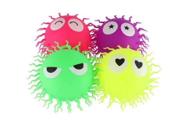 Fuzzy antistress klemmebold silikone 14 cm med lys 4 farver i pose 6 stk i boks