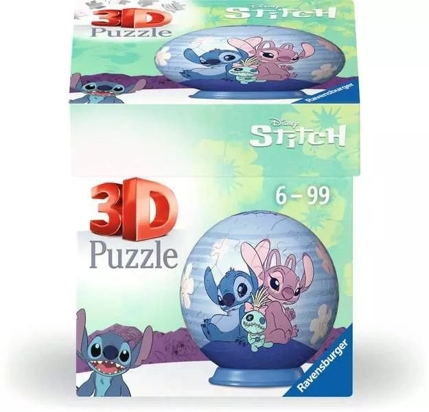 3D-puslespil kugle med Stitch fra Disney